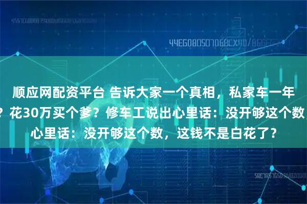 顺应网配资平台 告诉大家一个真相，私家车一年跑多少公里算合格？花30万买个爹？修车工说出心里话：没开够这个数，这钱不是白花了？