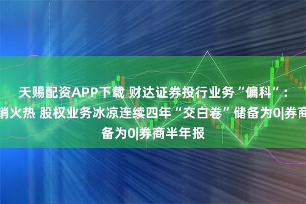 天赐配资APP下载 财达证券投行业务“偏科”：债券承销火热 股权业务冰凉连续四年“交白卷”储备为0|券商半年报