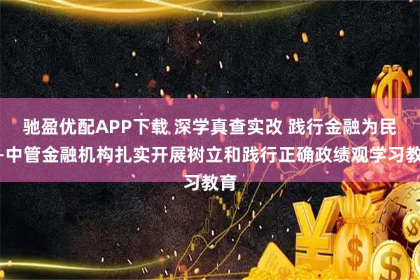 驰盈优配APP下载 深学真查实改 践行金融为民——中管金融机构扎实开展树立和践行正确政绩观学习教育