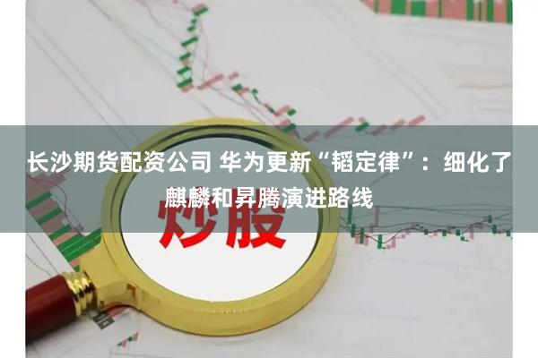 长沙期货配资公司 华为更新“韬定律”：细化了麒麟和昇腾演进路线